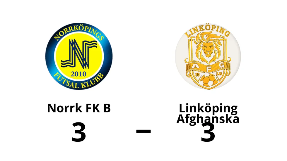 Norrköping Futsal Klubb B spelade lika mot Linköping Afghanska FC