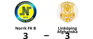 Linköping Afghanska spelade lika borta mot Norrk FK B
