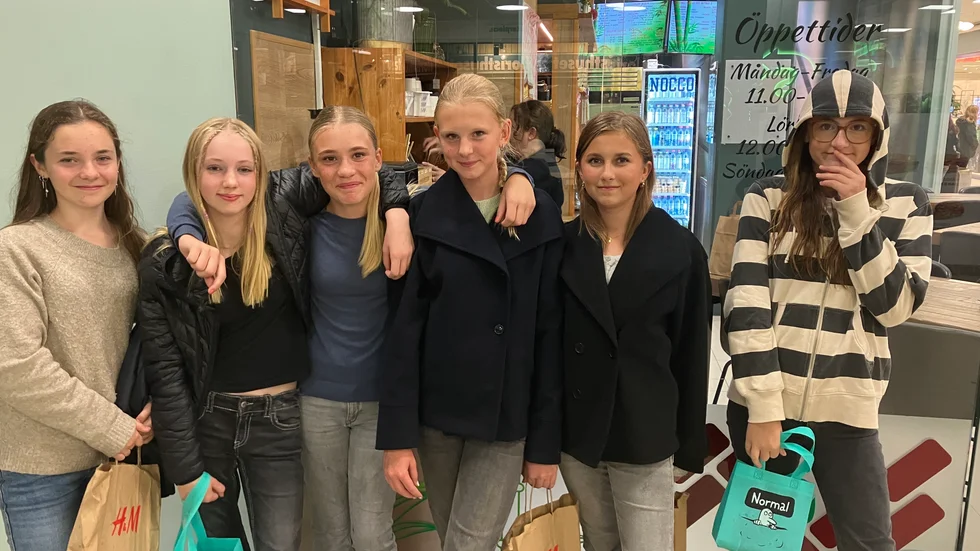 Alva Rampeltin, Edith Rindmyr, Haylie Bergström, Elsa Helge, Saga Sundell och Aliya Sobeh har sett till att handla under kvällen. 