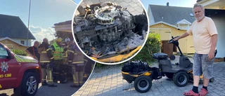 Åkgräsklipparen började brinna – Janne, 75, förhindrade katastrof