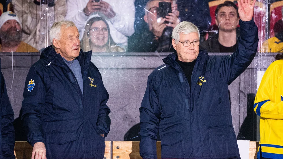 Curre Lundmark, till vänster, fyller 80 år. 