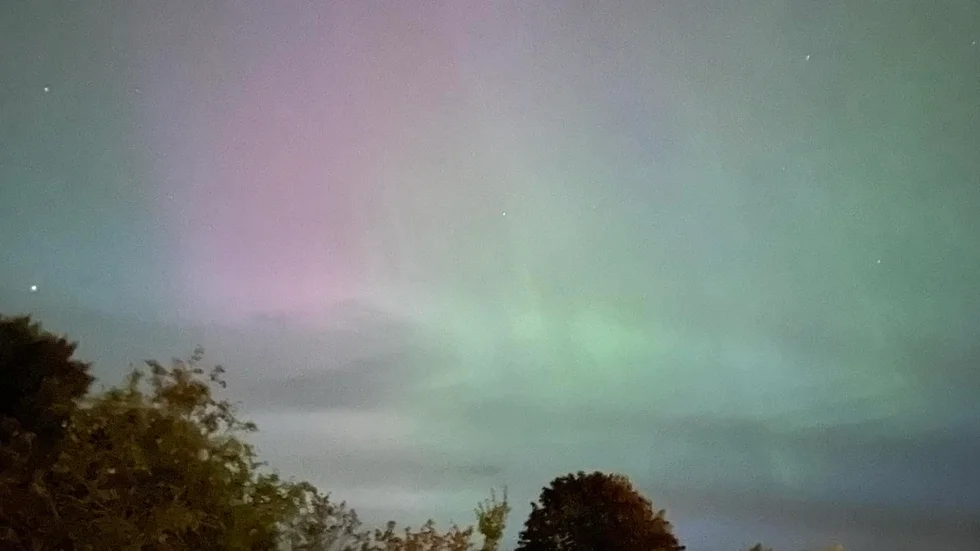 Så här såg himlen ut i Storvreta vid 21-tiden.