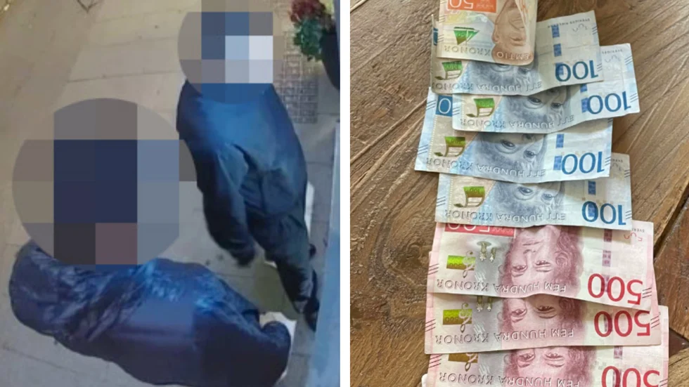 Enligt åklagaren tog 16-åringen och 18-åringen ut pengar i en bankomat. (Bilderna är hämtade ur förundersökningen.) 