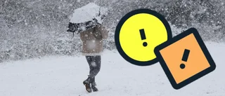 Snösmocka väntar – flera vädervarningar utfärdade