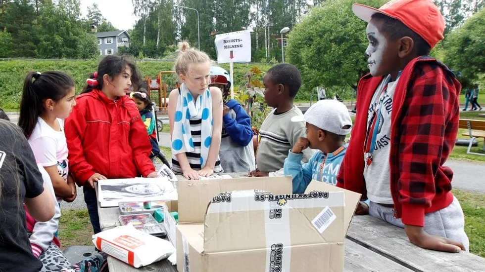 Ansiktsmålningar var populärt bland festivalens yngre besökare.