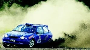Räkna med att det kommer brumma på Himmelstalund på onsdag kväll när stora delar av svenska rallyeliten kommer till Norrköping. Jonas Wigren, SMK Valdemarsvik, finns förstås med. 
Foto: Åke Svensson/Arliv