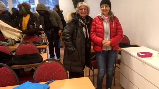På plats på havsbadet. Någon tog en bild av oss ”som gjorde´t” – Anita Lidbert-Isaksson och Katarina Karlsson.