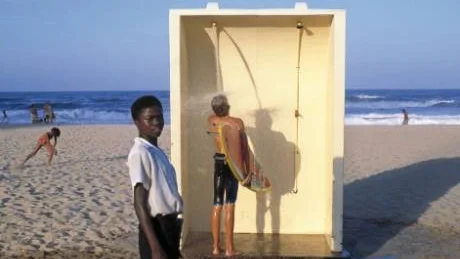 Badstrand för bara vita. Durban, 1987. Foto: Gisèle Wulfsohn
