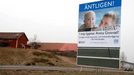 Den nya skylten.