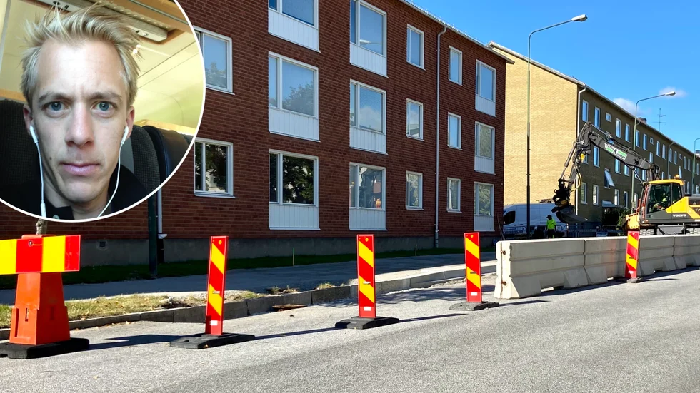 Markus Mellstrand berättar att arbetet med hållplatsen på Trädgårdsgatan kommer att pågå i ytterligare några veckor. 