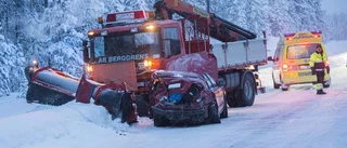 Mötte plogbil efter omkörning