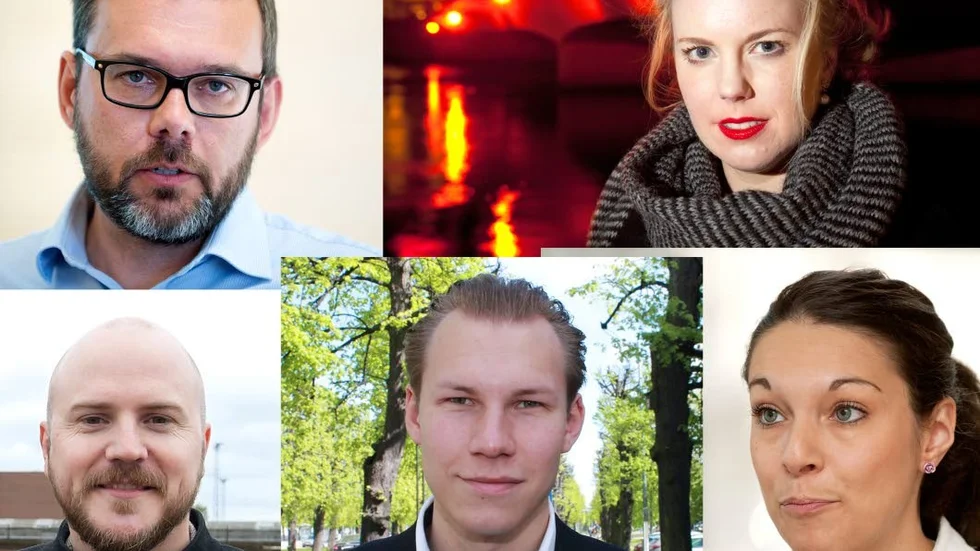 Till riksdagen. Uppifrån vänster: Mattias Ottosson (S), Linda Snecker (V), Mathias Sundin, (FP), Markus Wiechel (SD) och Teresa Carvalho (S).