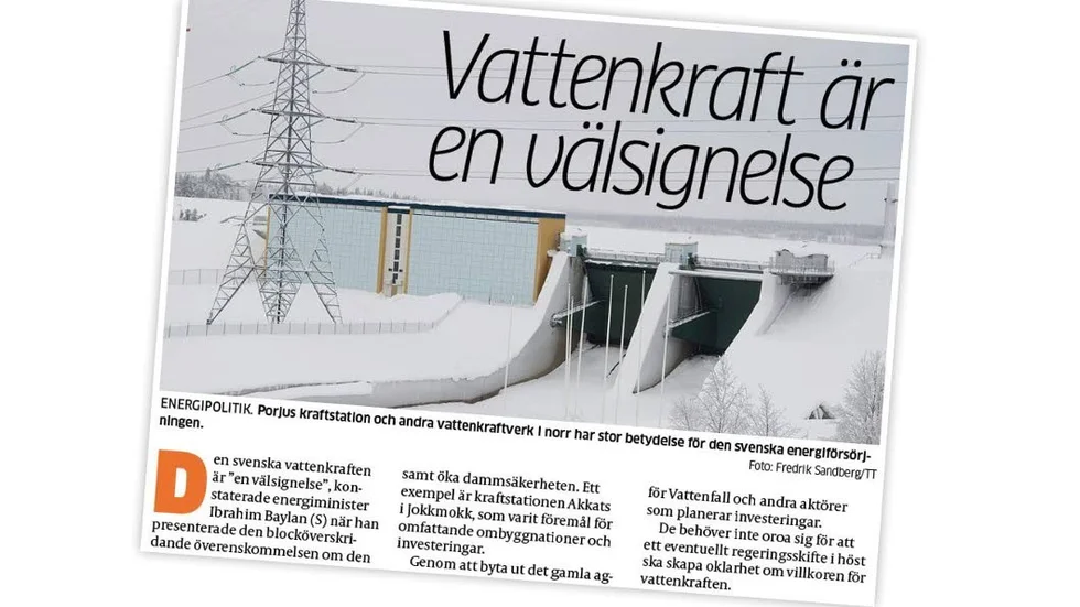 Gunnar Bergman från Lillpiteälvsgruppen sågar Abrahams ledare. "I sin välsignelse av energiuppgörelsen offrar Abrahamsson riksdagens miljömål då det gäller våra sjöar och vattendrag".