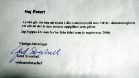 Går inte att ändra, säger vårdcentralens verksamhetschef. Det gör det visst, låter nationella diabetesregistrets handläggare meddela.