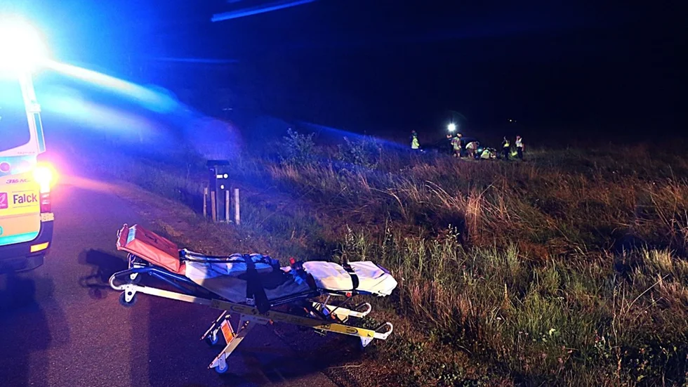 Singelolycka på gamla e4:an en km väster om Linghem