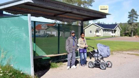 Den gamla busshållplatsen på Bussgatan som många föräldrar vill behålla. FOTO: Marie Ridderström