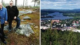 Clas Jacobsson från Ängesån har storslagna planer på att förvandla Brännabergets festplats till ett lyxsemesterställe. Muhammed Suad El-Sherif, mitten, ska stå för kontaktnätet medan Bengt Karlsson, till höger anlitats som kock på café- och restaurangdelen som inom kort ska öppnas på berget. FOTO: Maria Engström-Anderss