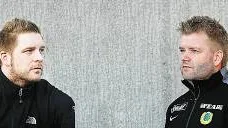 Bodens tränare Christian Samuelsson (t.h.) förstår vilken press förre tränarkollegan Per Jensen haft. Men själv tycker han inte att han är i riskzonen.