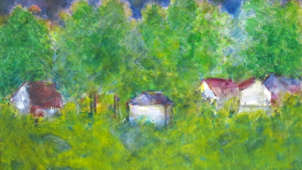 Åke R. Nilssons Ödegård i norra Bohuslän, akryl.