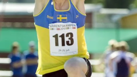 Mathias Johansson, Nedre Soppero, tog JSM-guld i längdhopp och brons i tresteg i helgen.