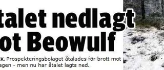 Åtal mot Beowulf läggs ned