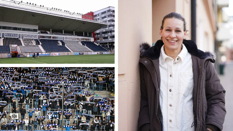 Charlotte Rohlin från LFC:s marknadssida kan se fram mot ett välbesökt östgötaderby i Linköping.
