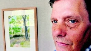 Målare. Nils Thundblad fanns i kommunalhuset och visade sin vackra akvareller, blandade motiv från hemskärgården i Västrum samt Gotlandsmotiv.