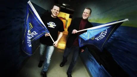 Mikael Messing och Seimour Östervall är nöjda med det som hände i går i Västervik SpeedwayArkivfoto: Ellen Nielsen-Kindstrand