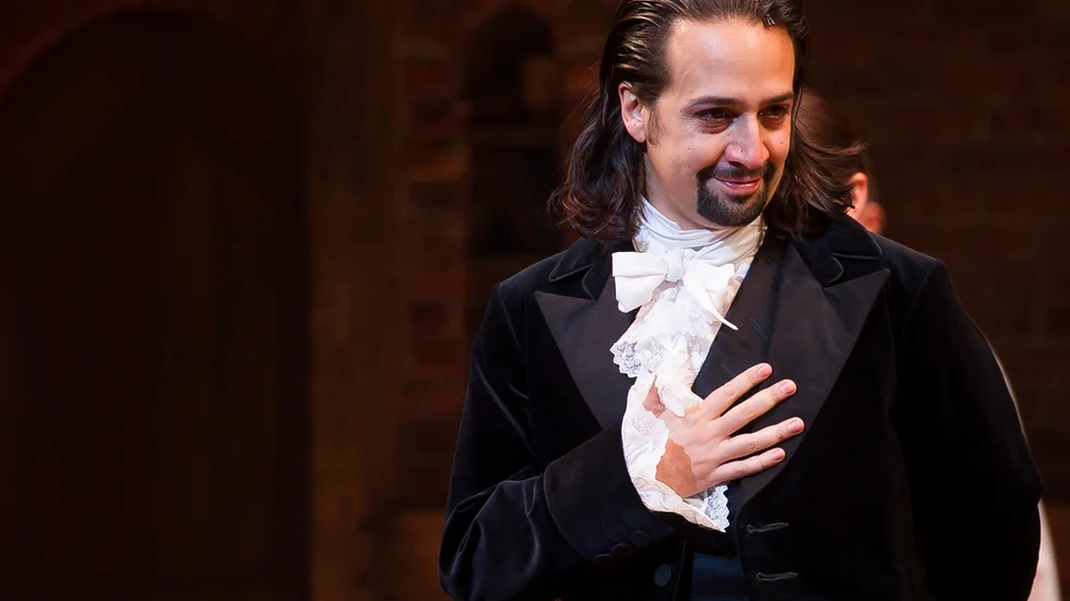 Lin-Manuel Miranda, som skrivit musikalen och tidigare spelade huvudrollen, i "Hamilton". Arkivbild.