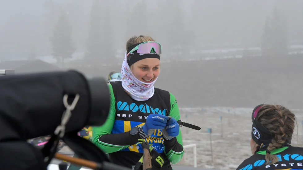 Stina Nilsson under inskjutningen inför Sverigepremiären.