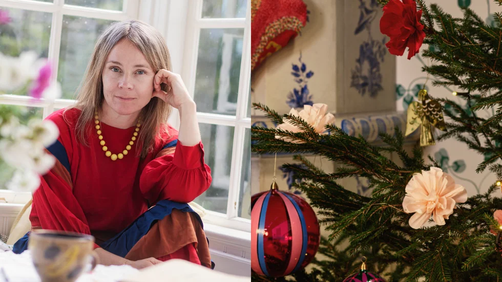 Sofia Vusir berättar att pappersblommor använts mycket i pynt genom historien i Sverige. Hennes pappersblommor med tvinnad mässingstråd som skaft är tänkta att sitta i julgranen. 