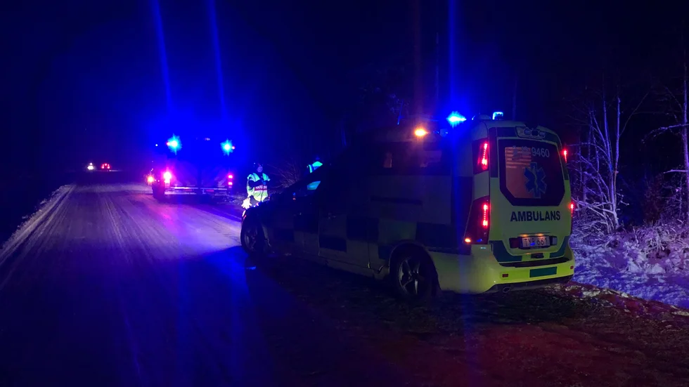 En personbil kolliderade med en älg på Burträskvägen.
