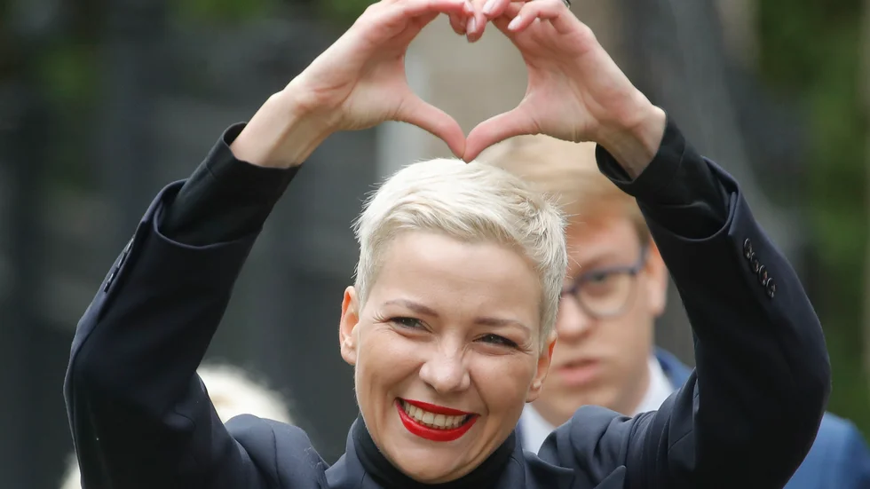 Maria Kolesnikova innan hon greps. Arkivbild.