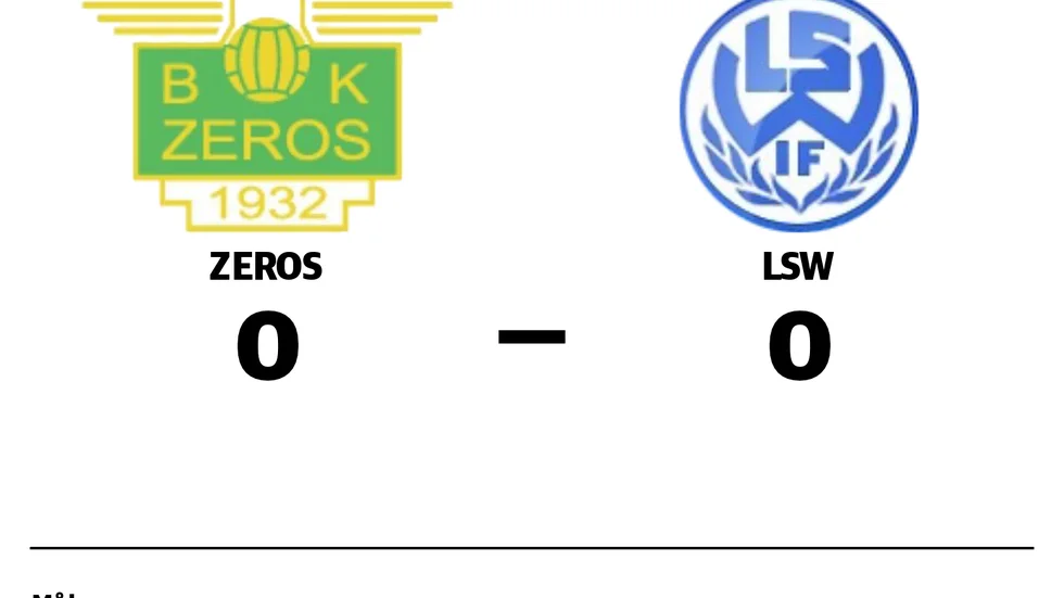 BK Zeros spelade lika mot LSW IF