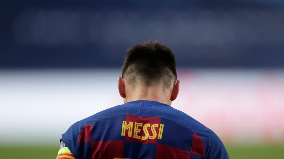 Lionel Messi efter förlusten mot Bayern München i Champions League med 8–2. Arkivbild.