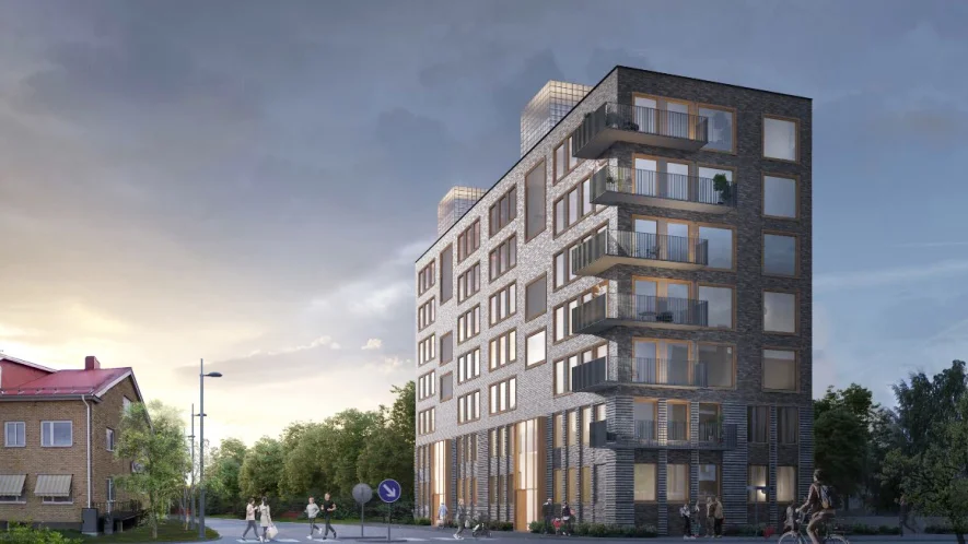 Så här föreslås det nya huset se ut. Det ska byggas på en relativt liten tomt på Sörböle. Illustration: Semrén & Månsson arkitekter.