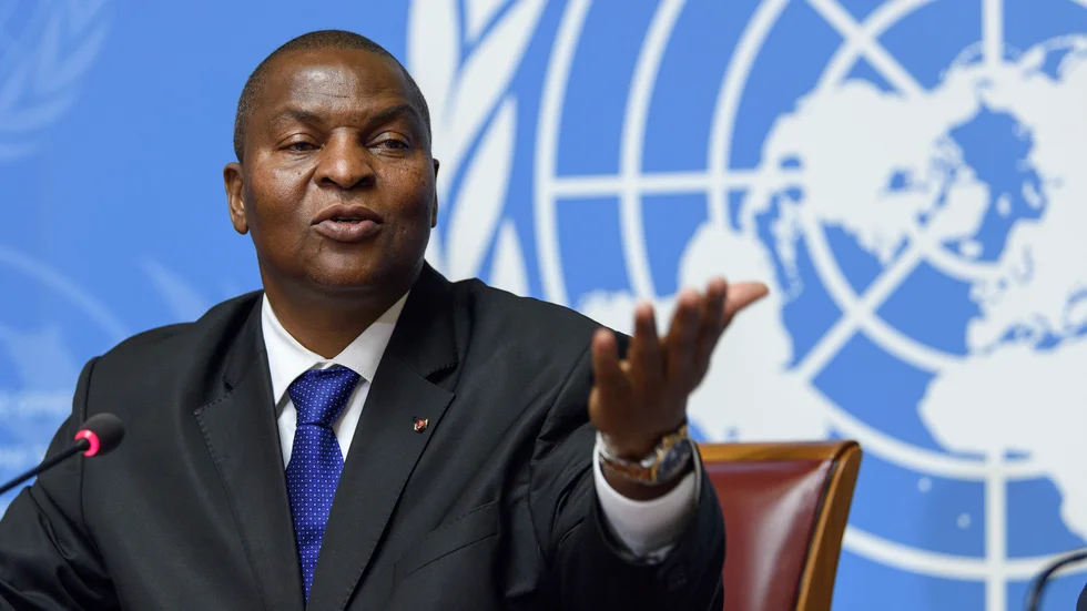 Faustin-Archange Touadéra, president i Centralafrikanska republiken, som skakas av oroligheter inför det kommande presidentvalet. Arkivbild.