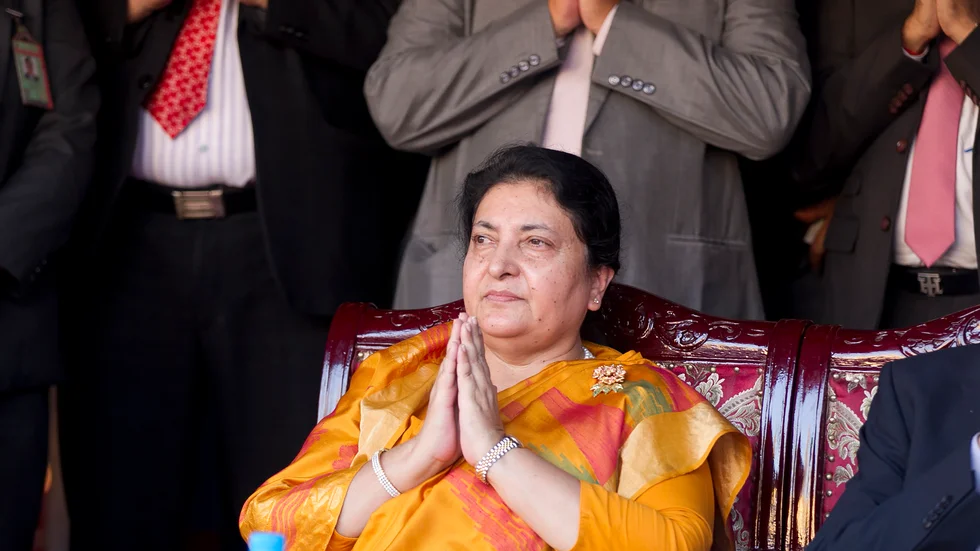 Nepals president Bidya Devi Bhandari har meddelat att landets parlament upplöses. Arkivbild från ett besök i Myanmar 2019.