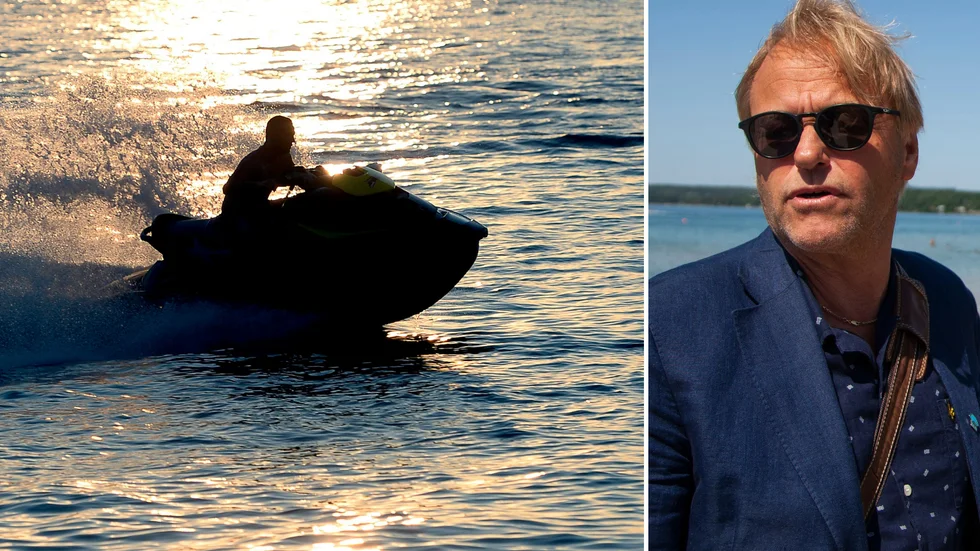 Jimmy Szigeti , biträdande kommundirektör, ser stora problem i att vattenskotrarna kör nära stranden.
