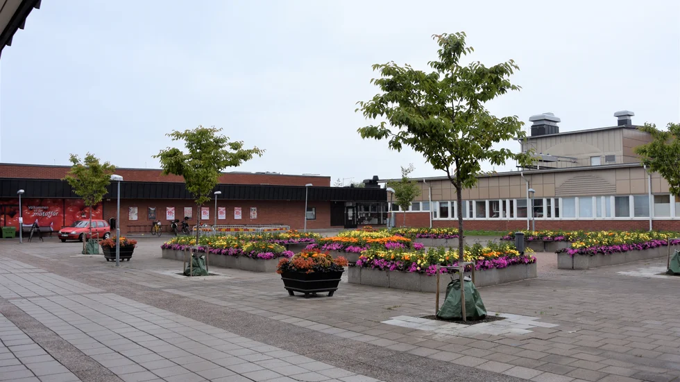 Det var här, på Stadsötorget i Gammelstad som den grova stölden skedde.