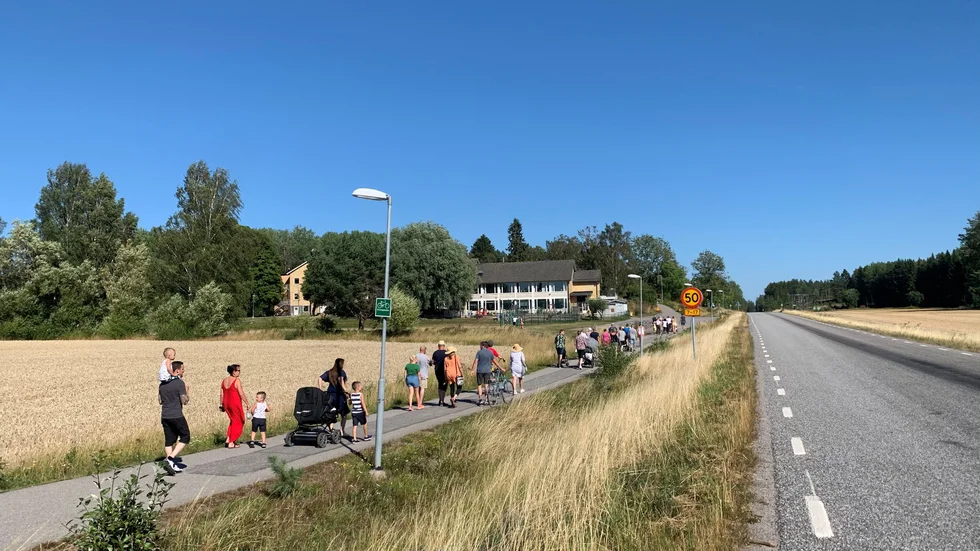 Så här såg det ut när Tystbergaborna 2020 gick fram med kravet att kommunen måste investera i den lokala förskolan. Protester lönar sig, när de är välgrundade.