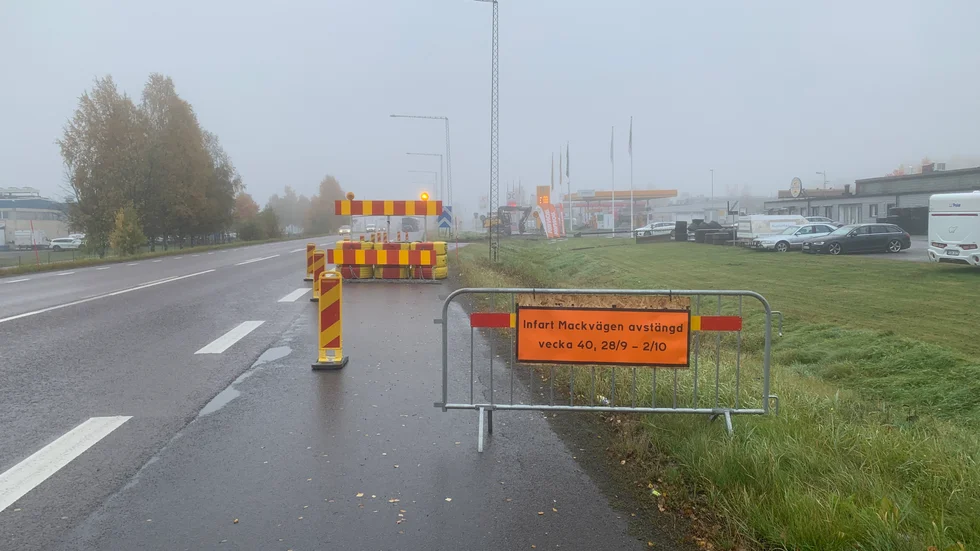 Avfarten från E4 är avstängd hela vecka 40.