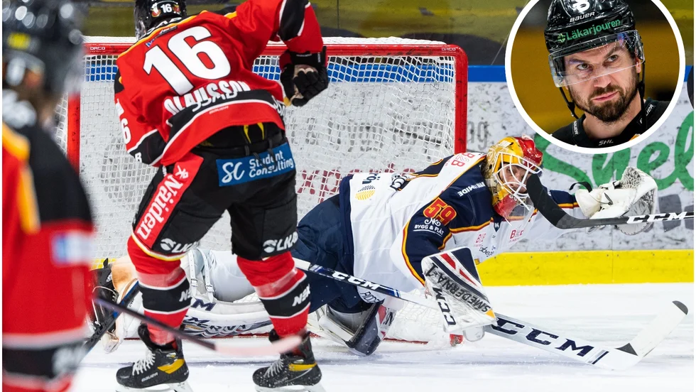 Niklas Olausson gör första målet mot Djurgården.