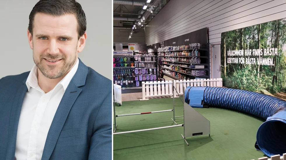Pierre Olofsson är vd för butikskedjan Dogman som öppnar i Uppsala i vår. I djurbutiken kommer det bland annat att finnas en agilitybana.