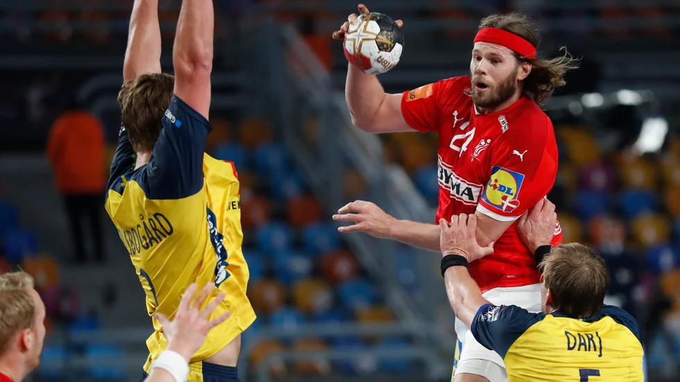 Mikkel Hansen under VM-finalen mot Sverige i januari.