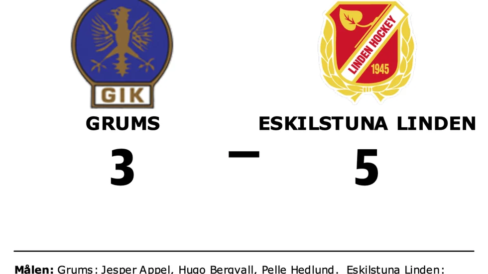 Grums IK Hockey förlorade mot Eskilstuna Linden Hockey