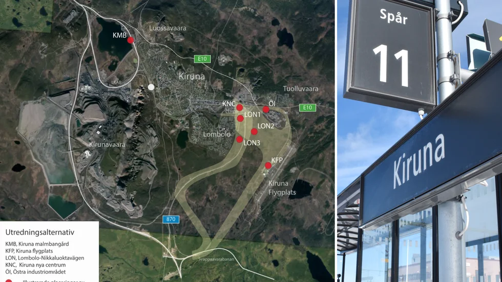 Nu har Trafikverket beslutat att gå vidare med alternativen om järnvägsstation vid Kiruna centrum, flygplatsen och malmbangården, de mest centrumnära och tillgängliga alternativen.