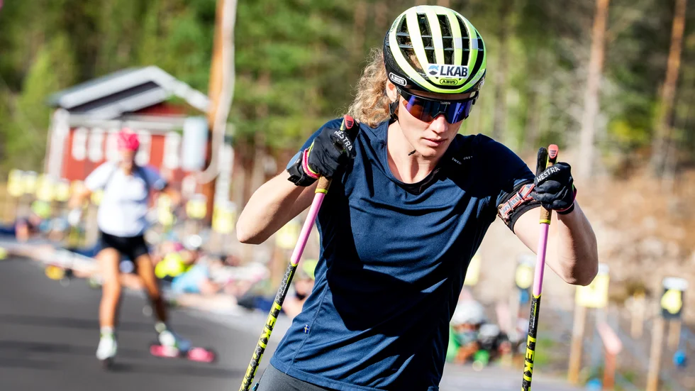 Hanna Öberg hade problem med skyttet på SM i rullskidskytte. Arkivbild.