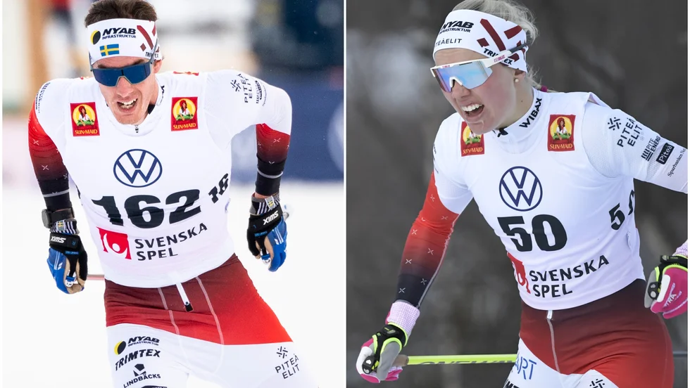 Johan Häggström och Emma Ribom tog medaljer i sprint. (Arkivbilder).