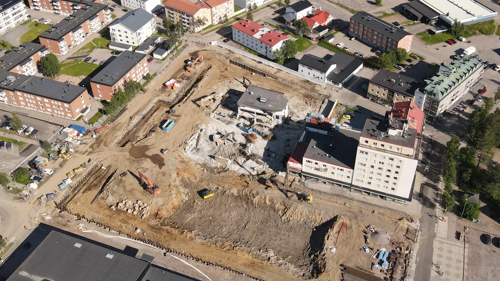 I centrala Gällivare byggs multiaktivitetshuset.
